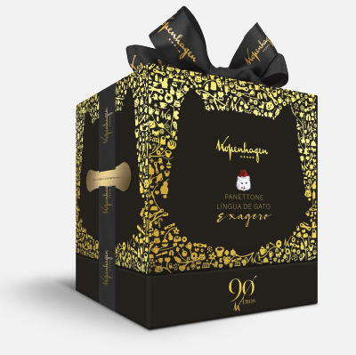 Panettone Língua de Gato da Kopenhagen ganha destaque com embalagem premium